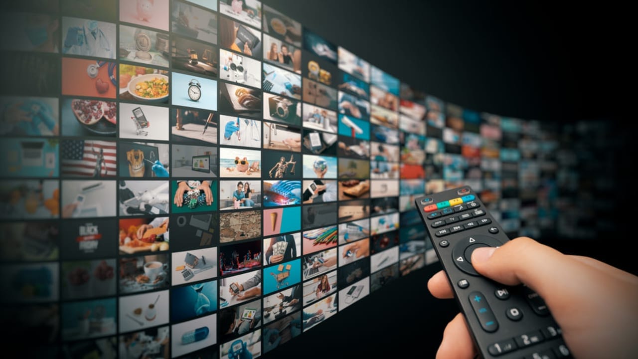 TV wall and remote control